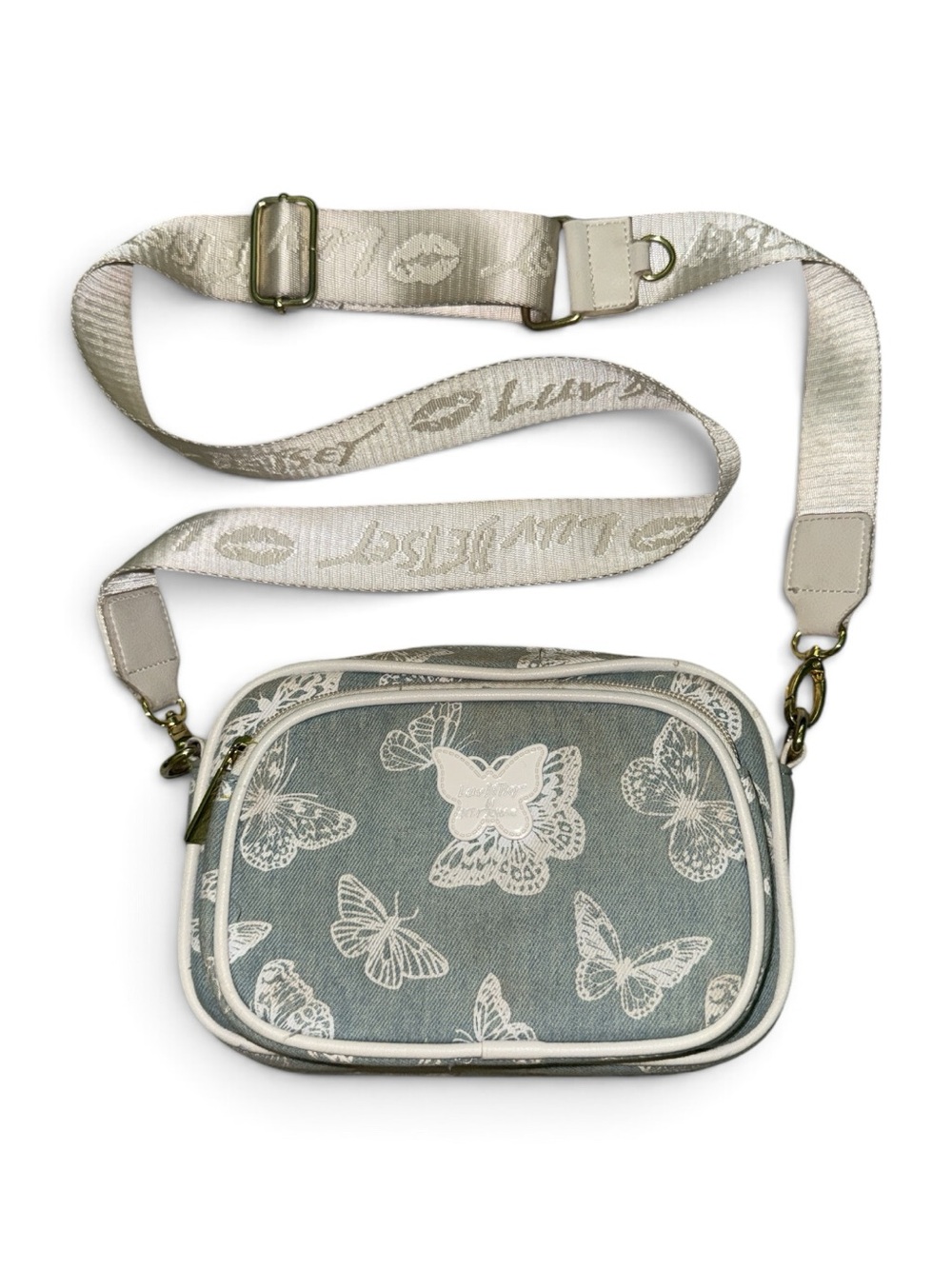 Luv Betsey by Betsey Johnson Denim Butterfly Crossbody Bag